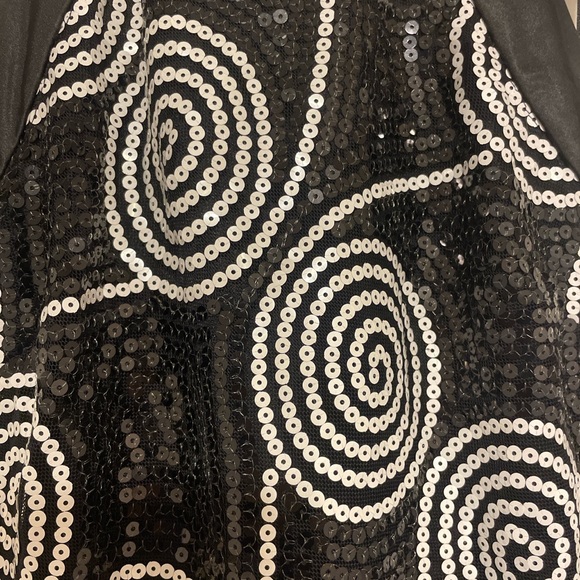 Cache Size 6 Black and White Sequined Dress - Picture 2 of 6